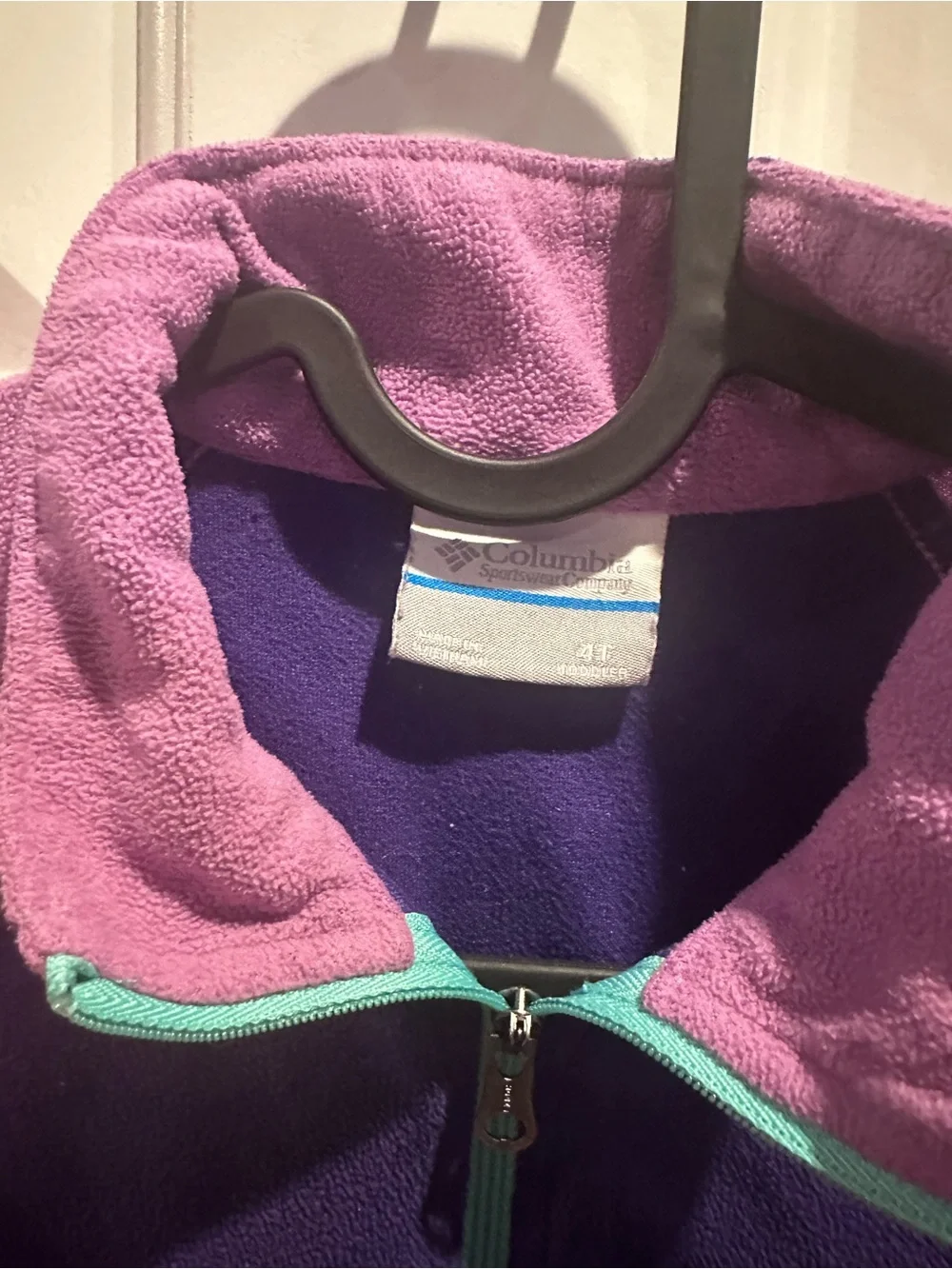 Columbia Children’s Two-Tone Purple Fleece Pullover with Quarter Zip - 4T